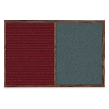 United Visual Products Slim Style Indoor Enclosed Corkboard, 36 UV504SC-BLACK-CINNABA